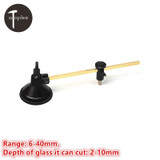 1PCS 40mm Glass Cutting Tools 6 Wheel Compasses Glass Circle Cutter With Suction Cup Circle Glass