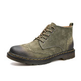 Genuine Leather Men Boots Spring/Autumn Ankle Boots Fashion Footwear Lace Up Shoes Men High Quality