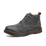 Genuine Leather Men Boots Spring/Autumn Ankle Boots Fashion Footwear Lace Up Shoes Men High Quality