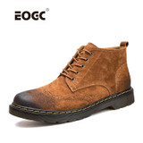 Genuine Leather Men Boots Spring/Autumn Ankle Boots Fashion Footwear Lace Up Shoes Men High Quality