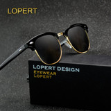 LOPERT Retro Rivet Polarized Sunglasses Men Women Sun Glasses Classic Brand Designer Unisex Glasses
