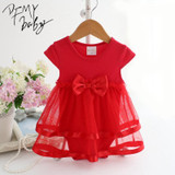 NewBorn Baby Dress Summer Cotton Bow Baby Rompers For girls Summer Kids Infant Clothes Baby Girls