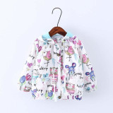 DOSOMA 2017 New Spring Baby Coat And Jacket For Girl Cartoon Graffiti Hooded Windbreaker For Girls