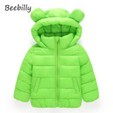 BEEBILLY Girls Winter Jackets Boys Cartoon Style Girl Fashion Outerwear Baby Girls Clothes Hooded