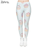 Zohra High Elastic Women Leggings Muffin Dots 3D Printing Trousers Fitness Legging Slim High Waist