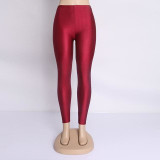 Hot Selling 2018 Plus Size Fluorescent Color Women Leggings Elastic Leggings Multicolor Shiny Glossy