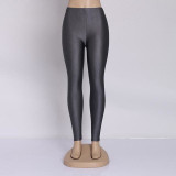 Hot Selling 2018 Plus Size Fluorescent Color Women Leggings Elastic Leggings Multicolor Shiny Glossy