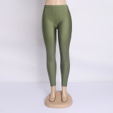 Hot Selling 2018 Plus Size Fluorescent Color Women Leggings Elastic Leggings Multicolor Shiny Glossy