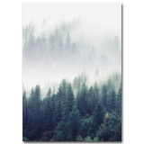 Nordic Decoration Forest Lanscape Wall Art Canvas Poster and Print Canvas Painting Decorative