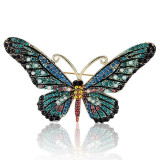 Blucome Fashion Women Butterfly Brooches Pins For Women Perfect Rhinestone Crystal Hijab Pins And