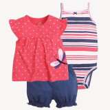 Fashion 2018 Orangemom Summer short sleeve baby sets for baby girl clothes , 3pc cotton girls