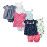 Fashion 2018 Orangemom Summer short sleeve baby sets for baby girl clothes , 3pc cotton girls