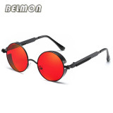 Steampunk Goggles Sunglasses Men Women Luxury Brand Round Sun Glasses For Ladies Retro Circle