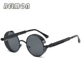 Steampunk Goggles Sunglasses Men Women Luxury Brand Round Sun Glasses For Ladies Retro Circle