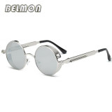 Steampunk Goggles Sunglasses Men Women Luxury Brand Round Sun Glasses For Ladies Retro Circle