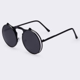 VINTAGE STEAMPUNK Sunglasses round Designer steam punk Metal OCULOS de sol women COATING SUNGLASSES