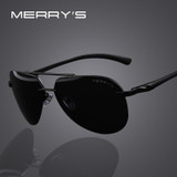 MERRY'S Brand Men 100% Polarized Aluminum Alloy Frame Sunglasses Fashion Men's Driving Sunglasses