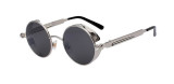 Round Metal Sunglasses Steampunk Men Women Fashion Glasses Brand Designer Retro Vintage Sunglasses