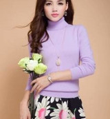 Autumn winter cashmere sweater female pullover high collar  turtleneck sweater women solid
