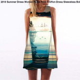 2018 Summer Dress Women Floral Print Chiffon Dress Sleeveless Boho Style Short Beach Dress Sundress