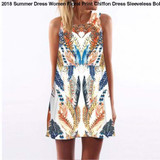 2018 Summer Dress Women Floral Print Chiffon Dress Sleeveless Boho Style Short Beach Dress Sundress