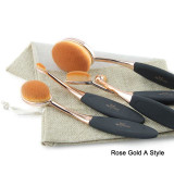 5pcs Oval Makeup Brush Professional Foundation Makeup Brush Set MULTIPURPOSE Powder Eye Shadow Brush