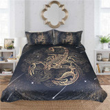 BeddingOutlet Gold Scorpion Bedding Set Queen Meteor Scorpio Duvet Cover Constellation Bed Set