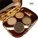 Professional Eye Makeup 4 Colors Palette Gold Smoky Diamond Bright Glitter Eye Shadow