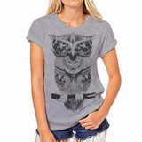 VenusFox T-shirt Cat Print O-Neck Sexy Tshirt