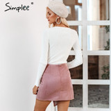 VenusFox sexy high waist split suede skirt VenusFox sexy high waist split suede skirt