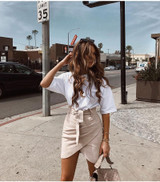 VenusFox Sexy High waist belt leather bodycon skirt VenusFox Sexy High waist belt leather bodycon skirt