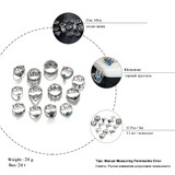 Women   7 Style Vintage Boho Geometric Flower Crystal Knuckle Midi Finger Rings for Ring Set