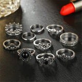 Women   7 Style Vintage Boho Geometric Flower Crystal Knuckle Midi Finger Rings for Ring Set