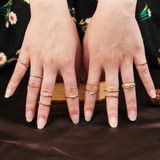 Women 12 pc/set Vintage Boho Charm Gold Color Midi Finger Party Punk Jewelry Ring Set