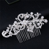 Wedding Headdress Floral Elegant Hair Pearl Hairpin Hair Accessories for Bride Crystal Crown Wedding Headdress Floral Elegant Hair Pearl Hairpin Hair Accessories for Bride Crystal Crown