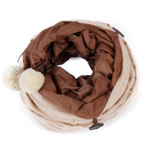 Pet Tunnel Long 120cm 2 Holes Cat Teaser Hide Tunnel Toys With Ball Collapsible Cat Tunnel