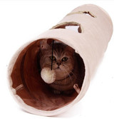 Pet Tunnel Long 120cm 2 Holes Cat Teaser Hide Tunnel Toys With Ball Collapsible Cat Tunnel