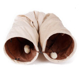 Pet Tunnel Long 120cm 2 Holes Cat Teaser Hide Tunnel Toys With Ball Collapsible Cat Tunnel