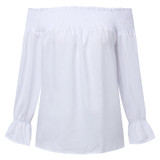 VenusFox Womens Off Shoulder Bowknot Slash Casual Loose Tops Blouse VenusFox Womens Off Shoulder Bowknot Slash Casual Loose Tops Blouse