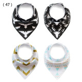 Muslin life 20 styles 4pcs/lot bibs burp cloth print Arrow wave triangle baby bibs cotton bandana