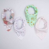 Muslin life 20 styles 4pcs/lot bibs burp cloth print Arrow wave triangle baby bibs cotton bandana