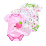 3 Pieces/lot Brand Summer Baby Boys Romper Animal style Short Sleeve cotton infant rompers Jumpsuit