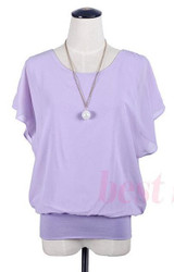 New Womens Tops Fashion 2017 Women Summer Chiffon Blouse Plus Size Ruffle Batwing Short Sleeve