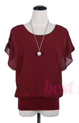 New Womens Tops Fashion 2017 Women Summer Chiffon Blouse Plus Size Ruffle Batwing Short Sleeve