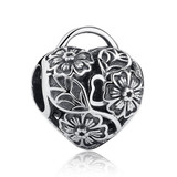 100% Authentic 925 Sterling Silver Heart Shape Charm Beads Fit pandora Charm Bracelet DIY Original