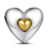 100% Authentic 925 Sterling Silver Heart Shape Charm Beads Fit pandora Charm Bracelet DIY Original