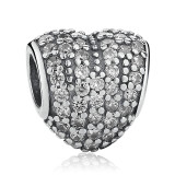 100% Authentic 925 Sterling Silver Heart Shape Charm Beads Fit pandora Charm Bracelet DIY Original