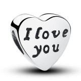 100% Authentic 925 Sterling Silver Heart Shape Charm Beads Fit pandora Charm Bracelet DIY Original