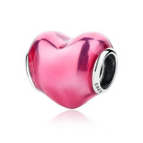 100% Authentic 925 Sterling Silver Heart Shape Charm Beads Fit pandora Charm Bracelet DIY Original