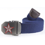 3D Red Star Automatic Buckle Belts Fashion Men's Tactical Canvas Belts Male Casual Strap Waist of